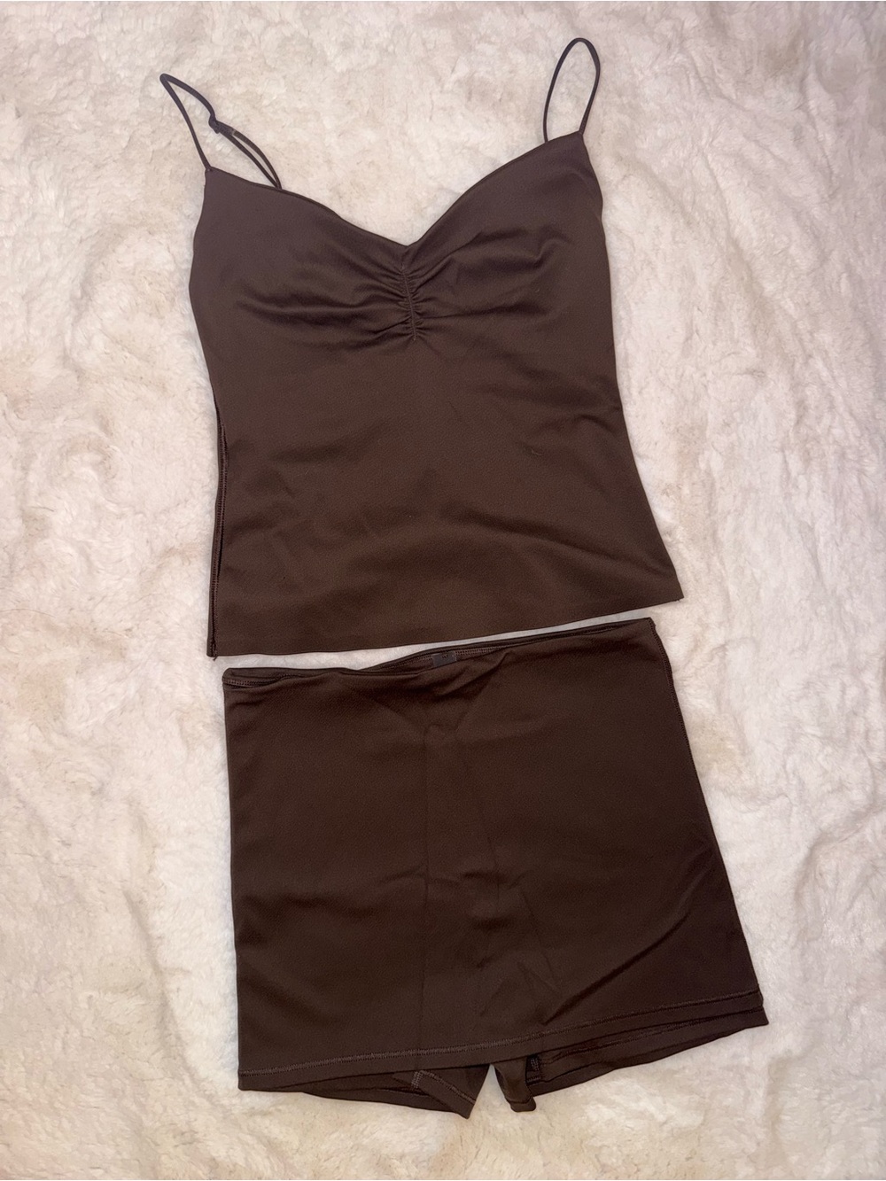 Nike Skims Women’s Brown Stretch Mini Foldover Skort Set - Classic Comfort